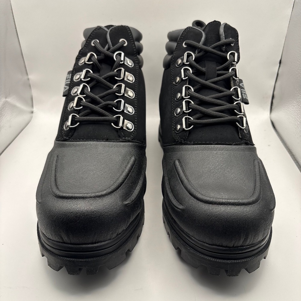 Fila Weathertec NWT Mens Boots Black 1SH40122-001 Size 10 Duck Boot Lug Sole